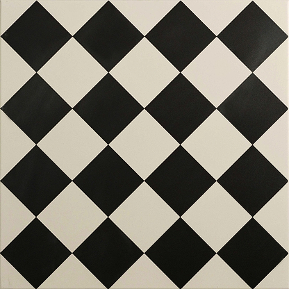 Harlequin Small Black on Chalk - Hyperion Tiles