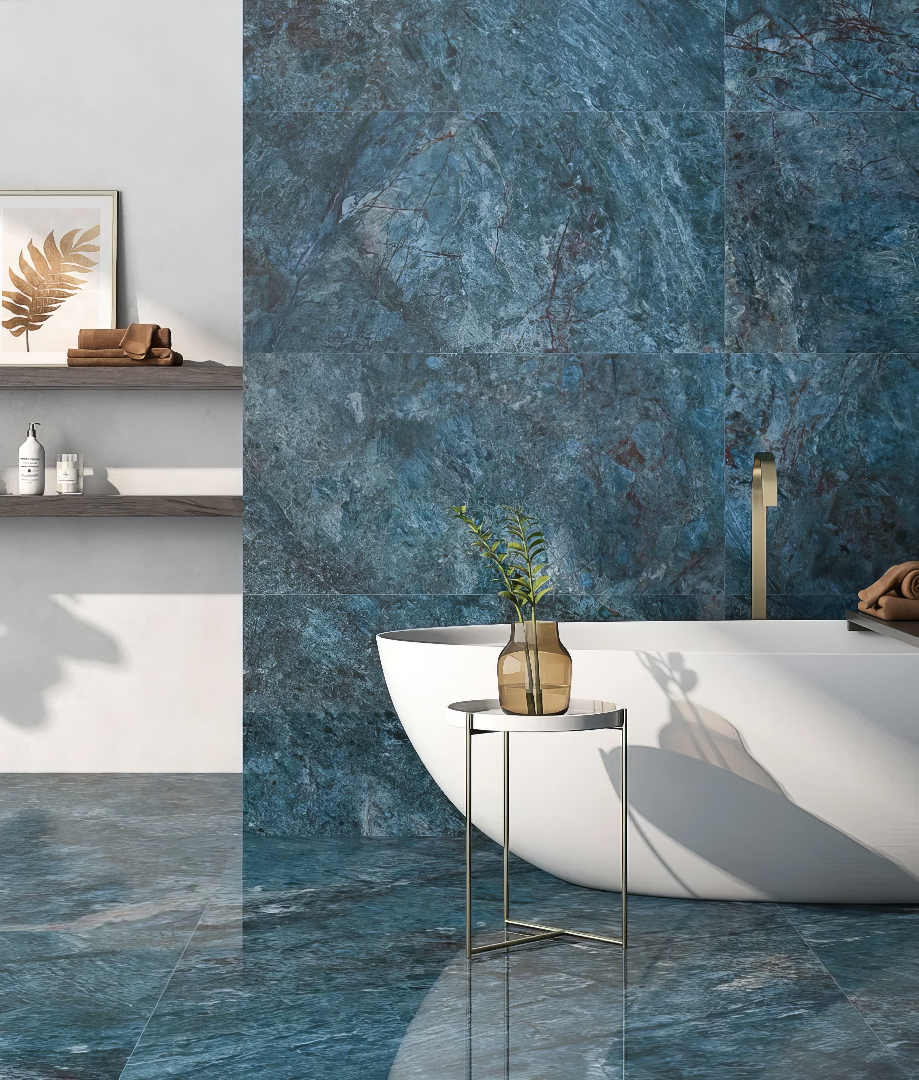 Marble Luxe Porcelain Azzurro - Hyperion Tiles