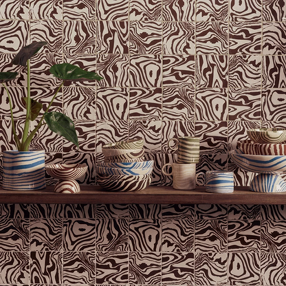 Henry Holland Studio Pour Brown Glazed Square - Hyperion Tiles