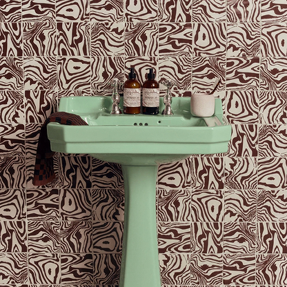 Henry Holland Studio Pour Brown Glazed Square - Hyperion Tiles