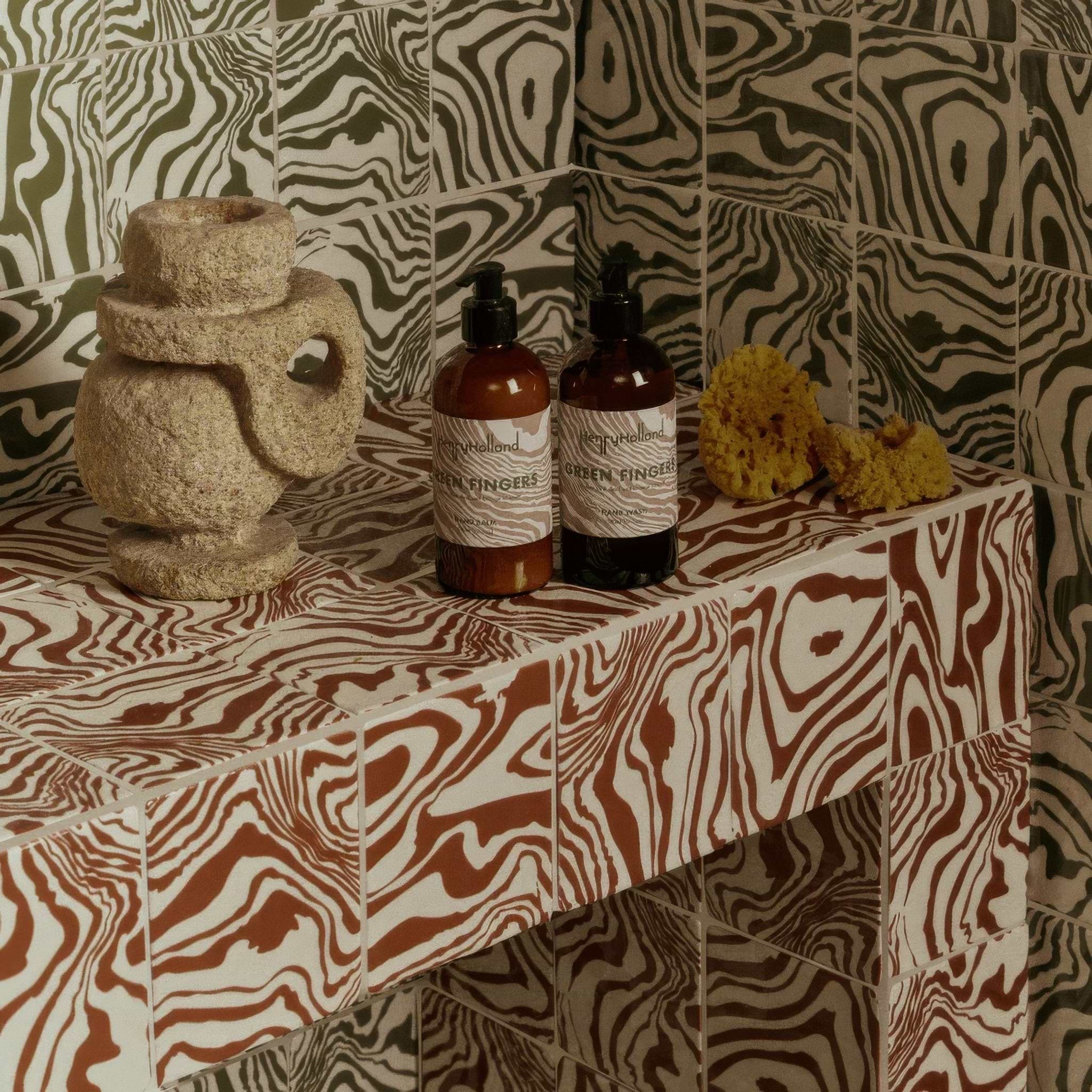 Henry Holland Studio Pour Green Glazed Square - Hyperion Tiles