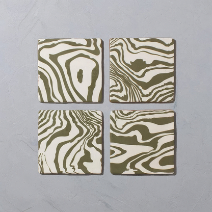 Henry Holland Studio Pour Green Glazed Square - Hyperion Tiles