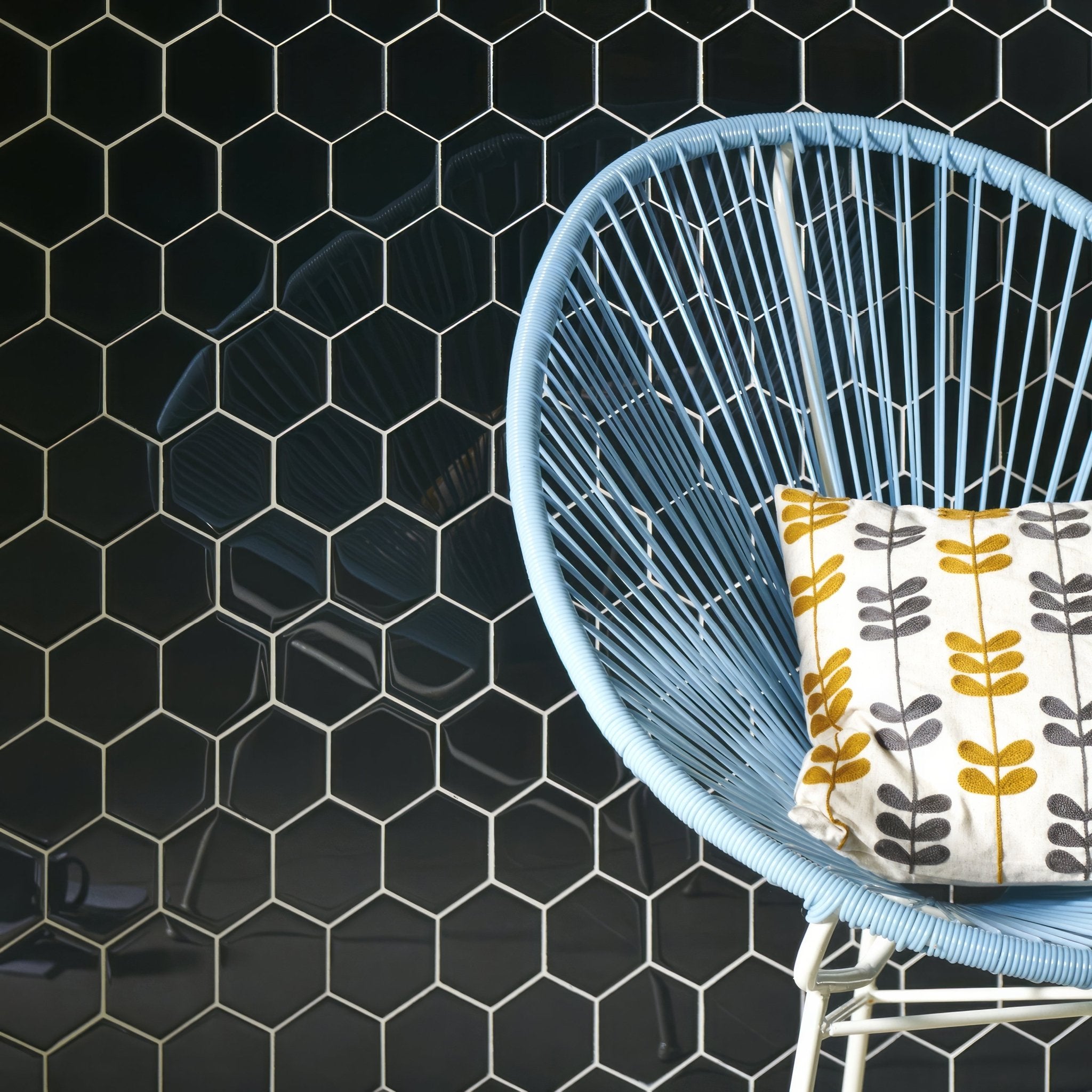 Hera Metallic Hexagon Mosaics - Hyperion Tiles