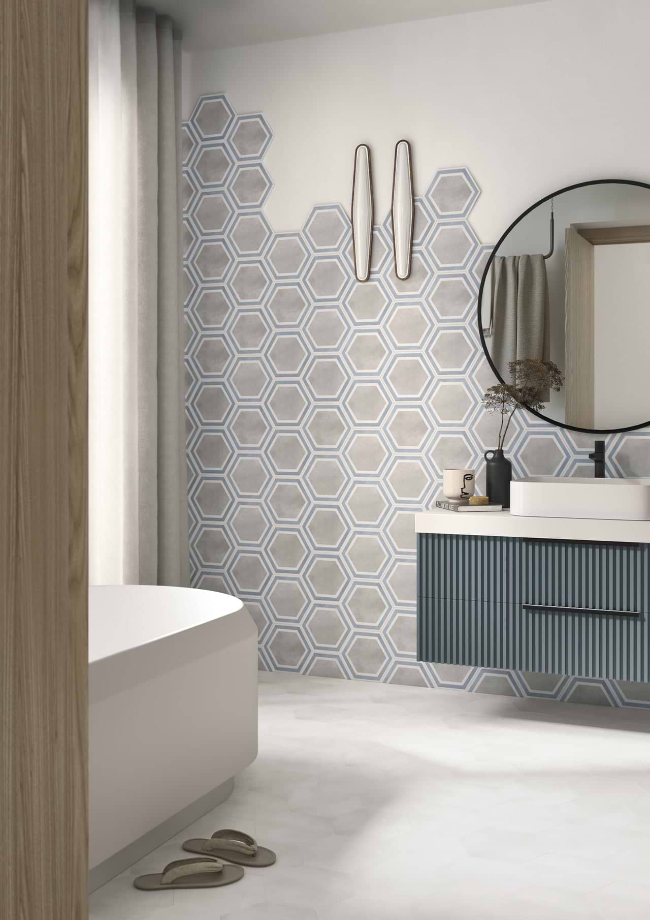 Hexagon Grey Framed - Hyperion Tiles
