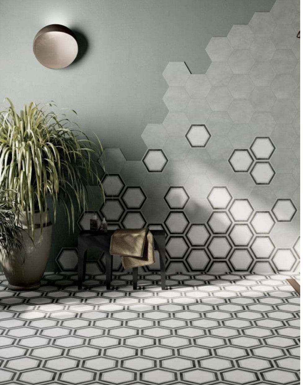 Hexagon Grey Plain - Hyperion Tiles