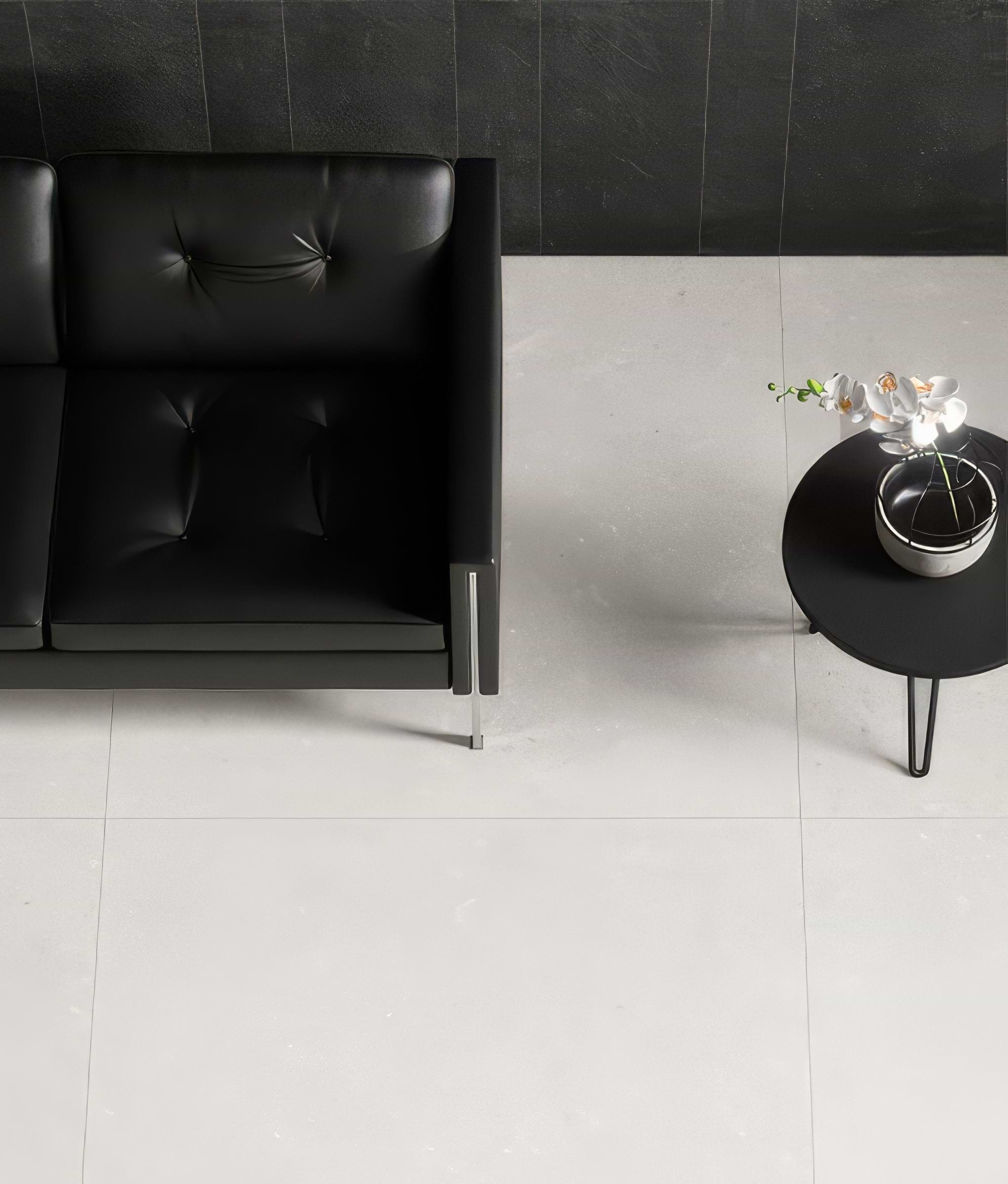 Islington Porcelain White Textured 90 x 90cm By Hyperion Tiles