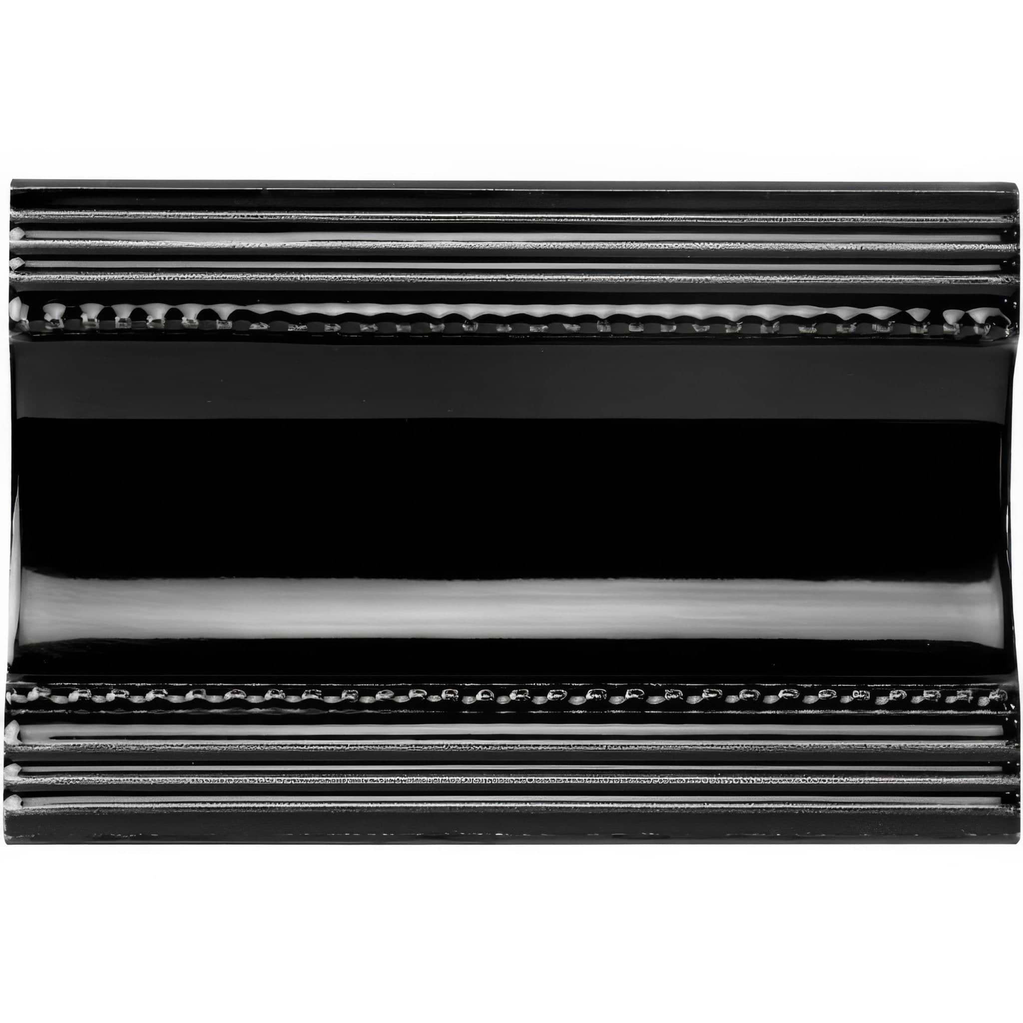 Jet Black Plain Cornice - Hyperion Tiles
