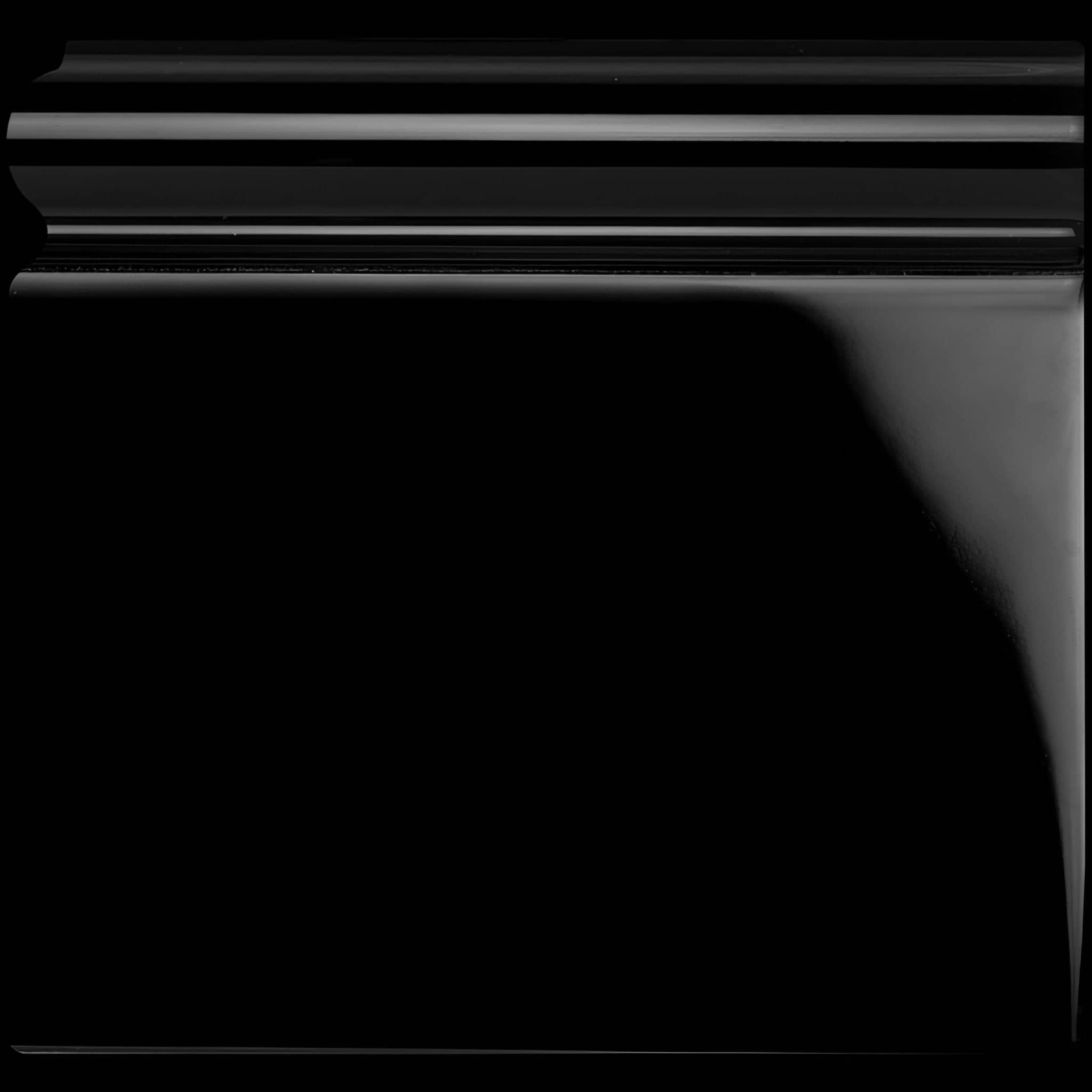 Jet Black Skirting Left Corner - Hyperion Tiles