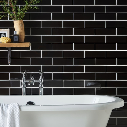 Jet Black Large Brick - Hyperion Tiles