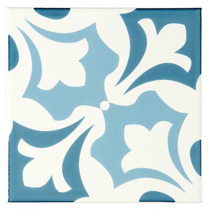 Josette Blue on Brilliant White - Hyperion Tiles