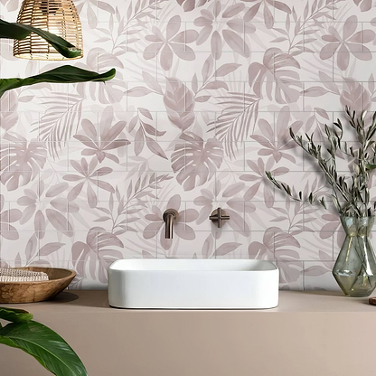 Jungle Grove Pink 18 Tile Panel - Hyperion Tiles