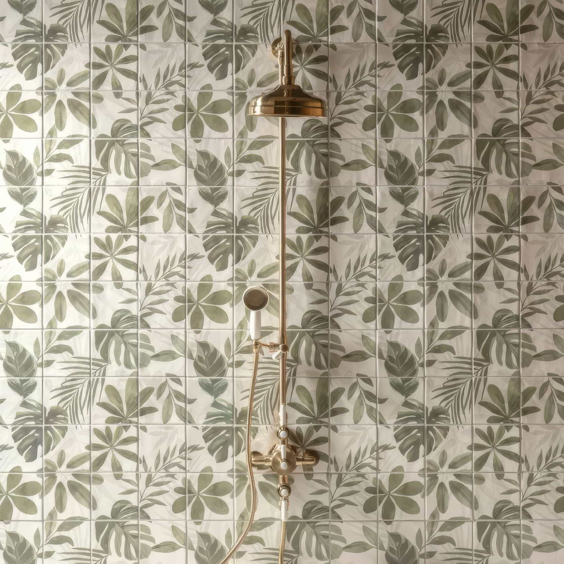 Grove Berry Ridge Tile Jungle Grove Tile Panel - Ceramic Satin - 130x130x10mm – Hyperion Tiles