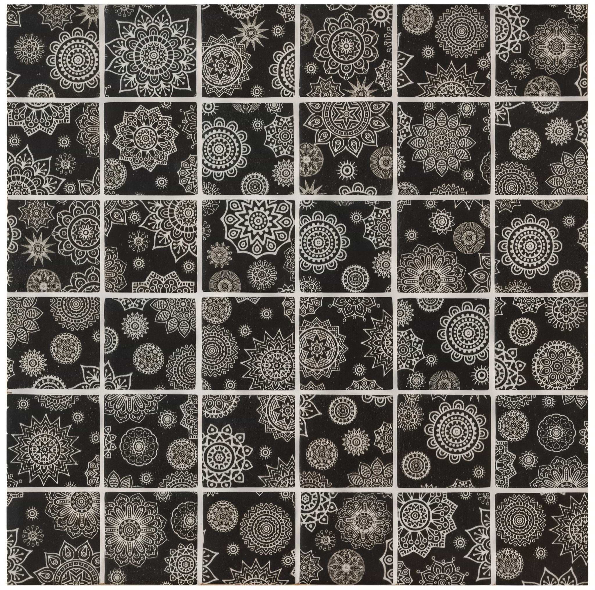 Kaleidoscope Black and White Recycled Glass - Hyperion Tiles