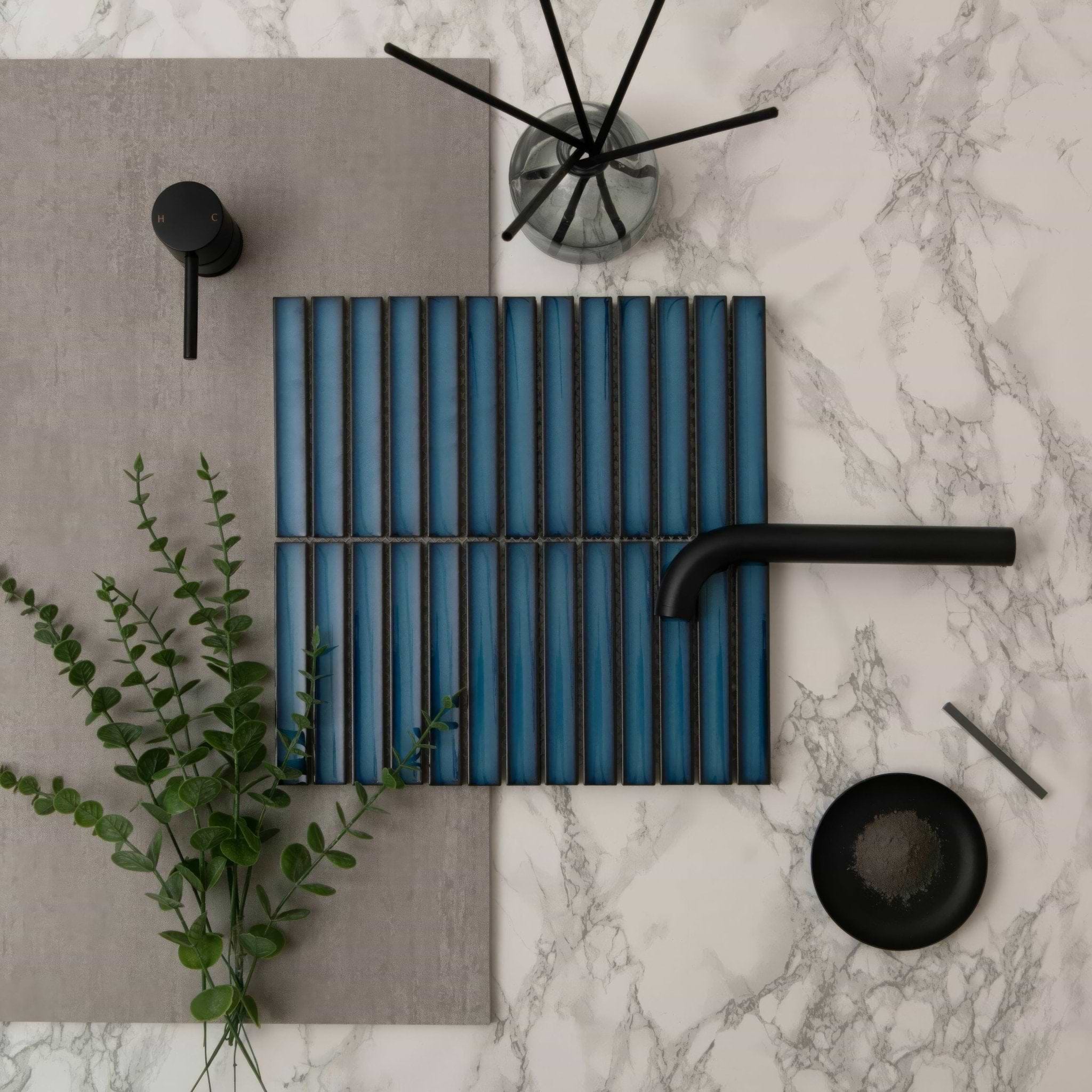 Kitkat Blue Mosaic - Hyperion Tiles