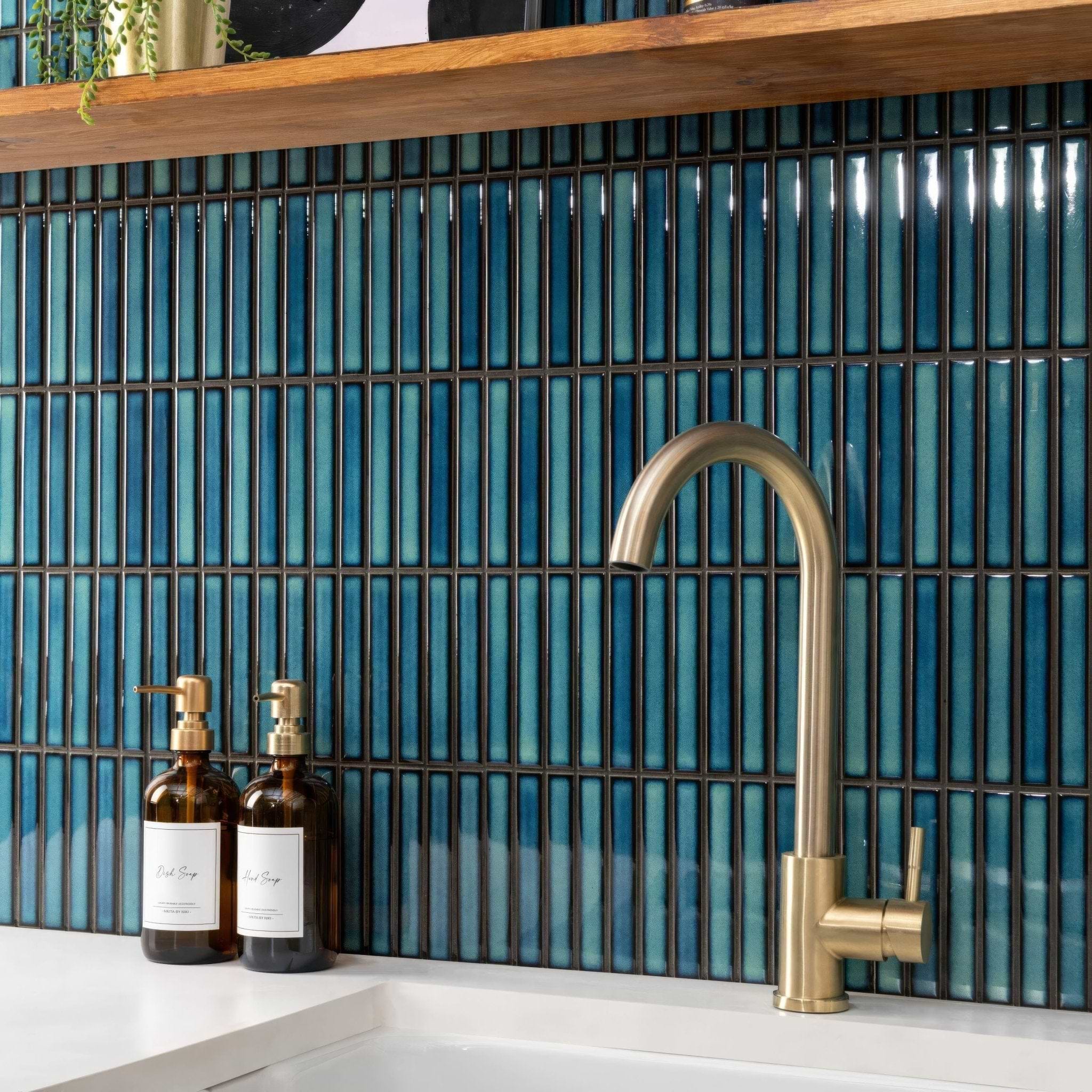 Kitkat Blue Two Tone Mosaic - Hyperion Tiles