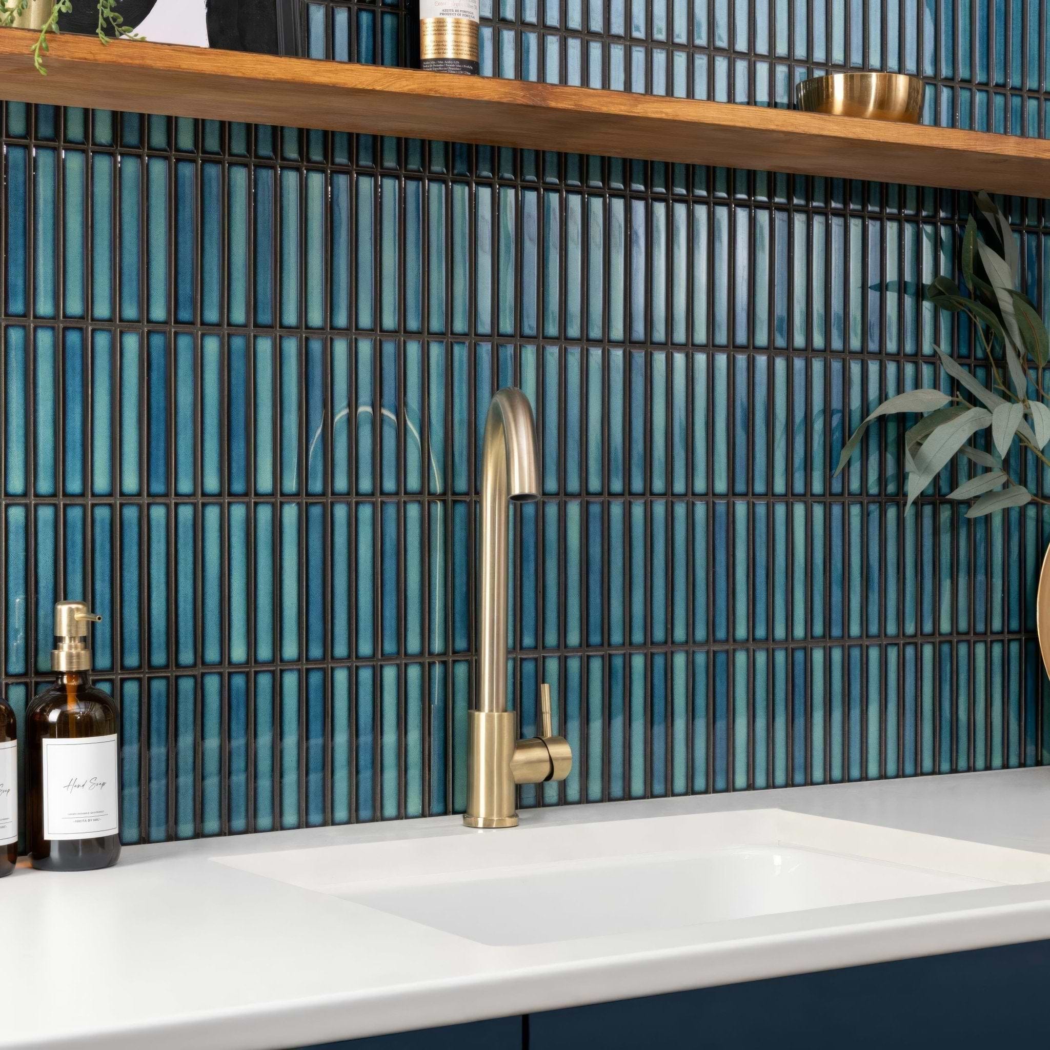 Kitkat Blue Two Tone Mosaic - Hyperion Tiles