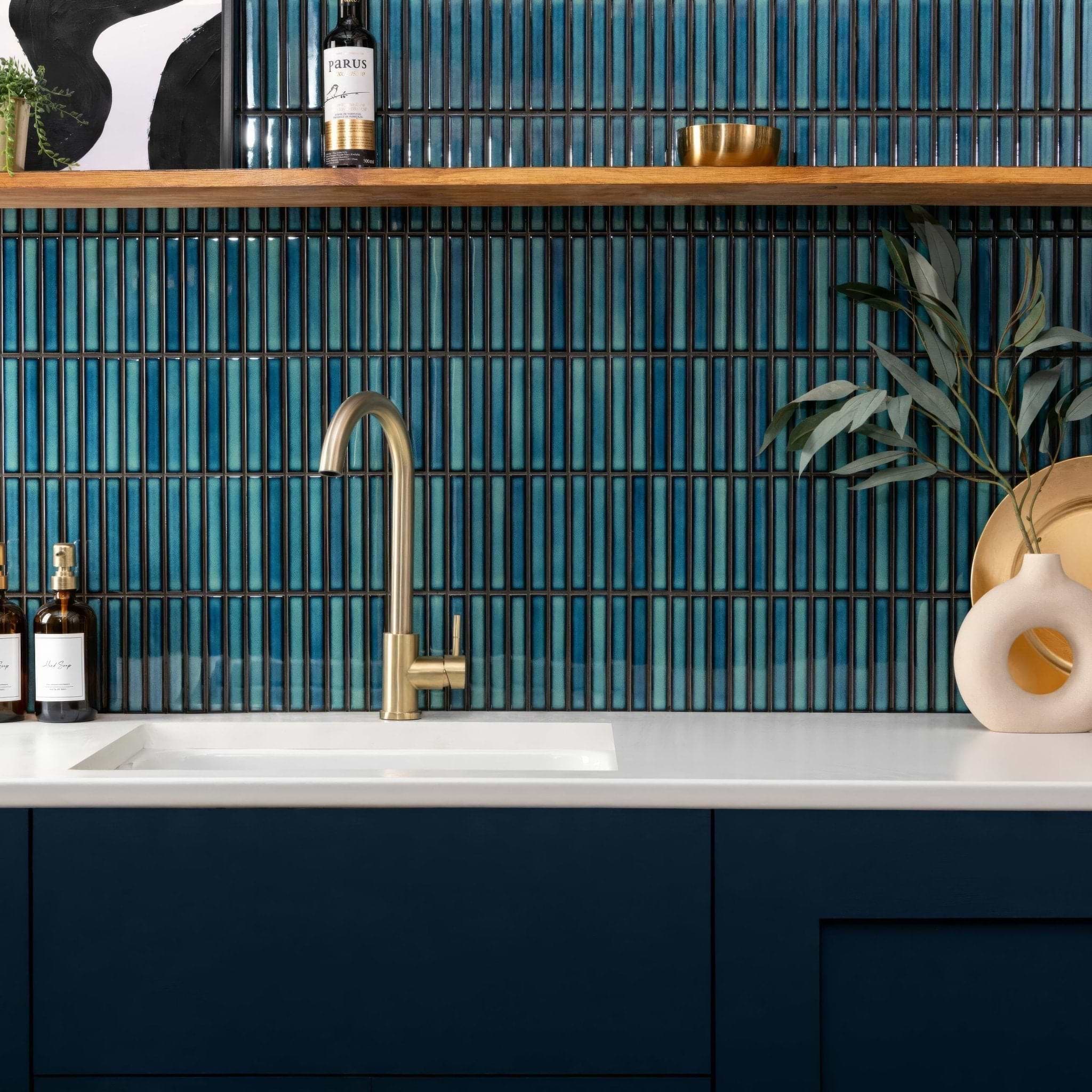 Kitkat Blue Two Tone Mosaic - Hyperion Tiles