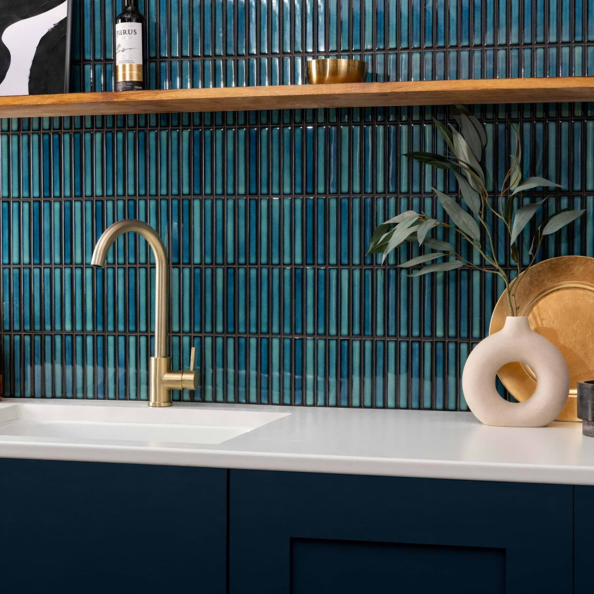 Kitkat Blue Two Tone Mosaic - Hyperion Tiles