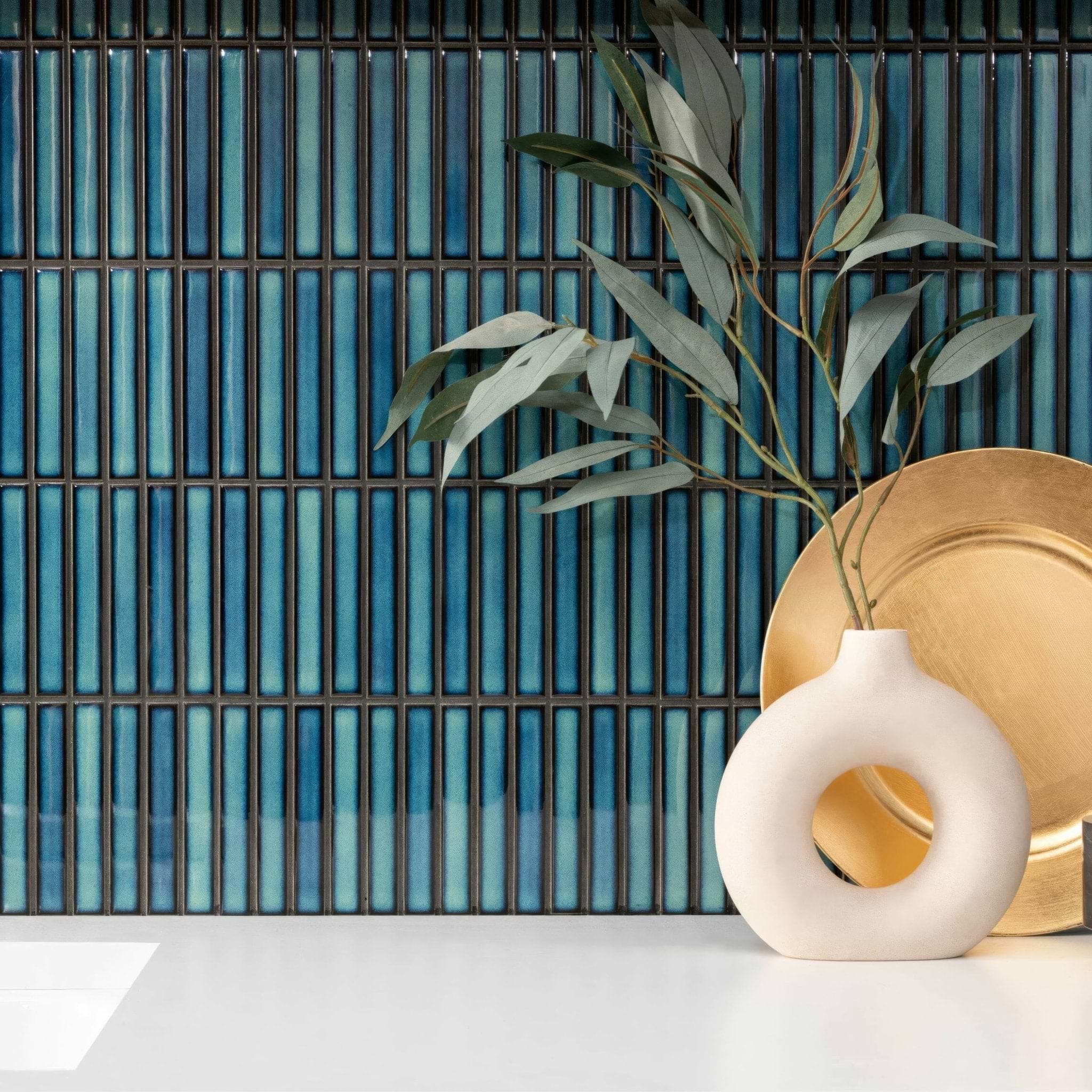 Kitkat Blue Two Tone Mosaic - Hyperion Tiles