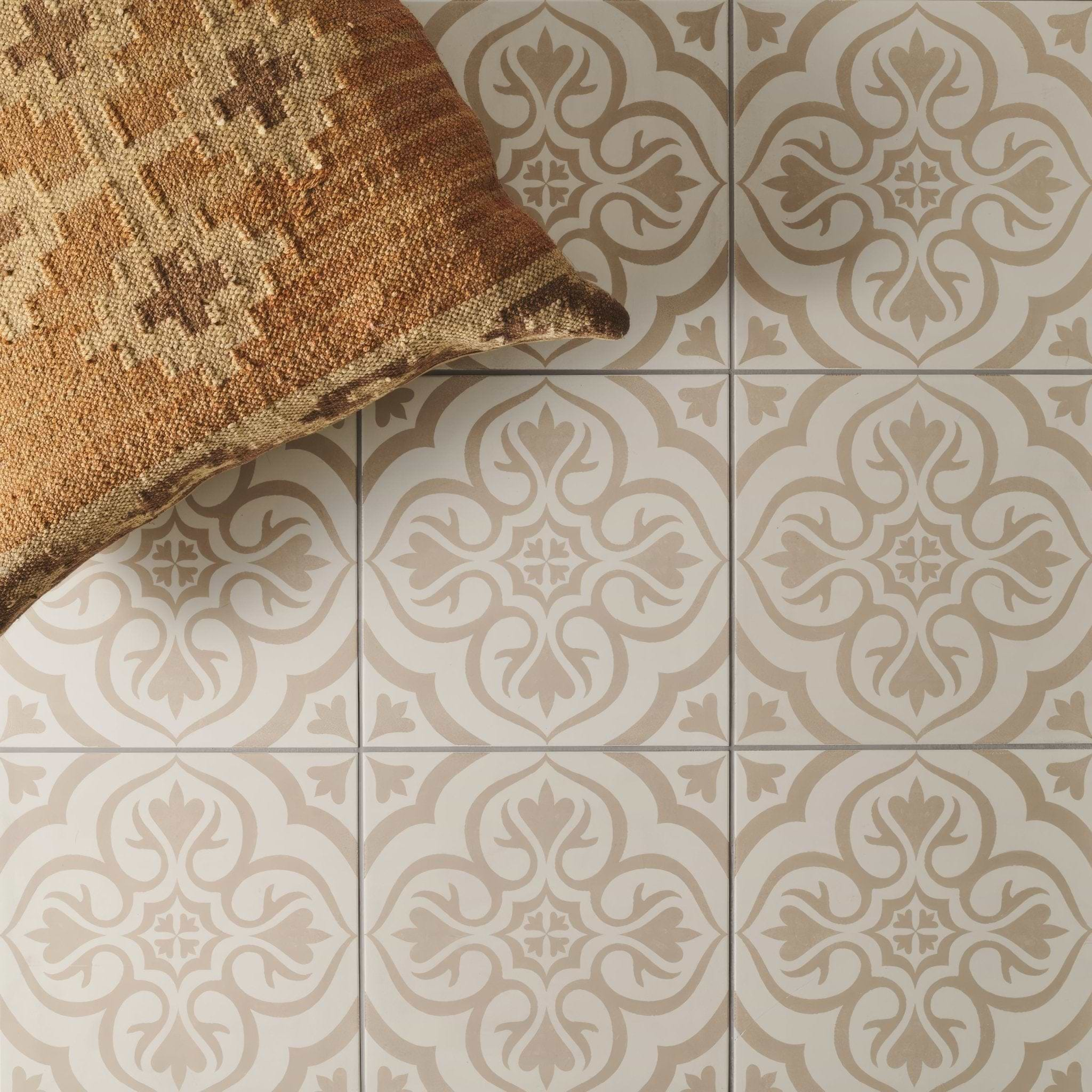 Knightshayes Taupe on Chalk - Hyperion Tiles