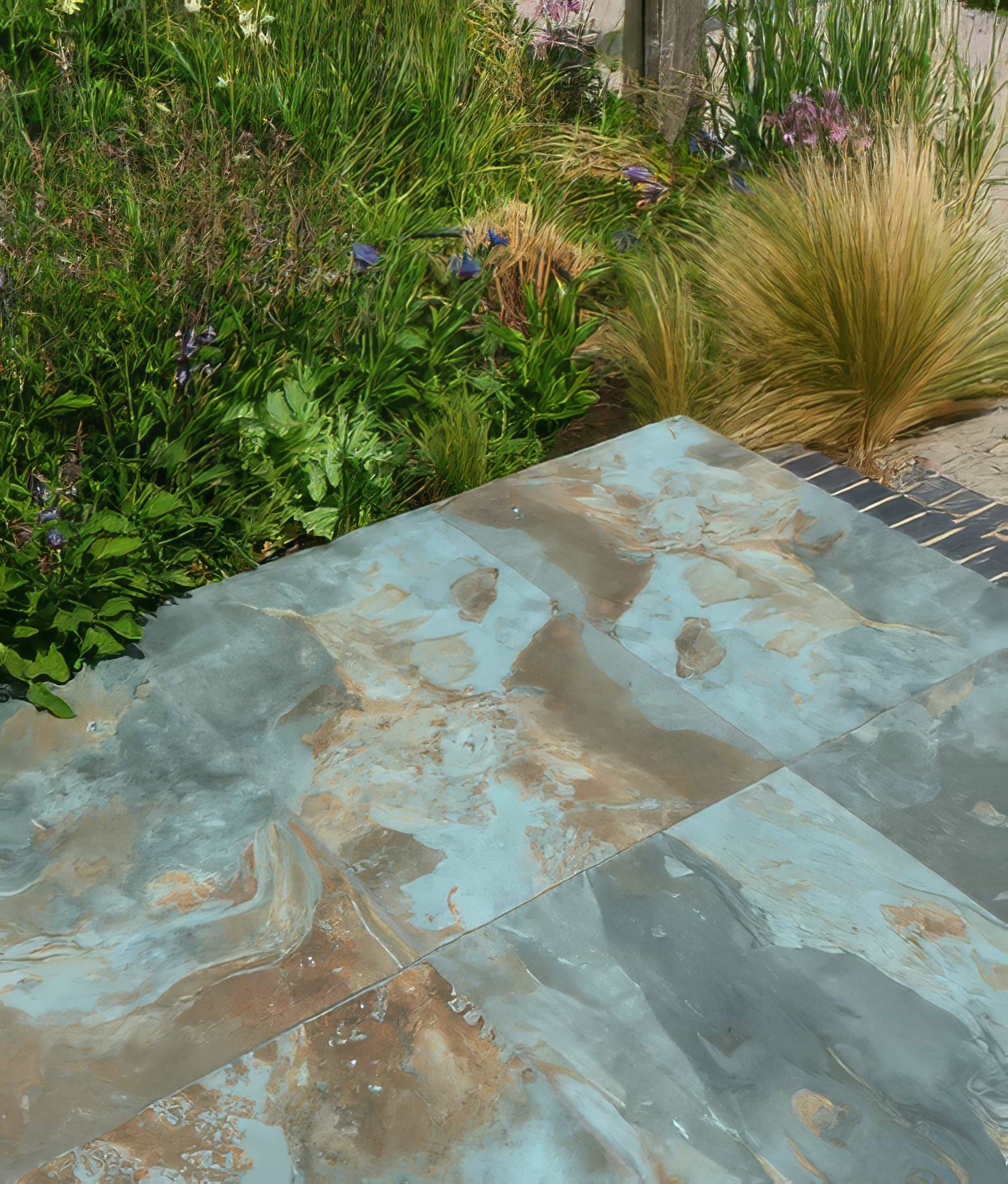 Komodo Porcelain Paving Textured Green From Hyperion Tiles