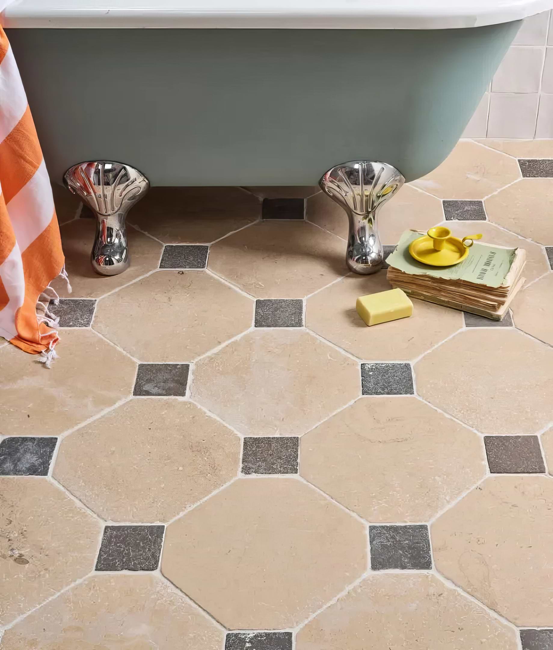 Lacock Limestone Heritage Finish Octagon & Cabochons - Hyperion Tiles