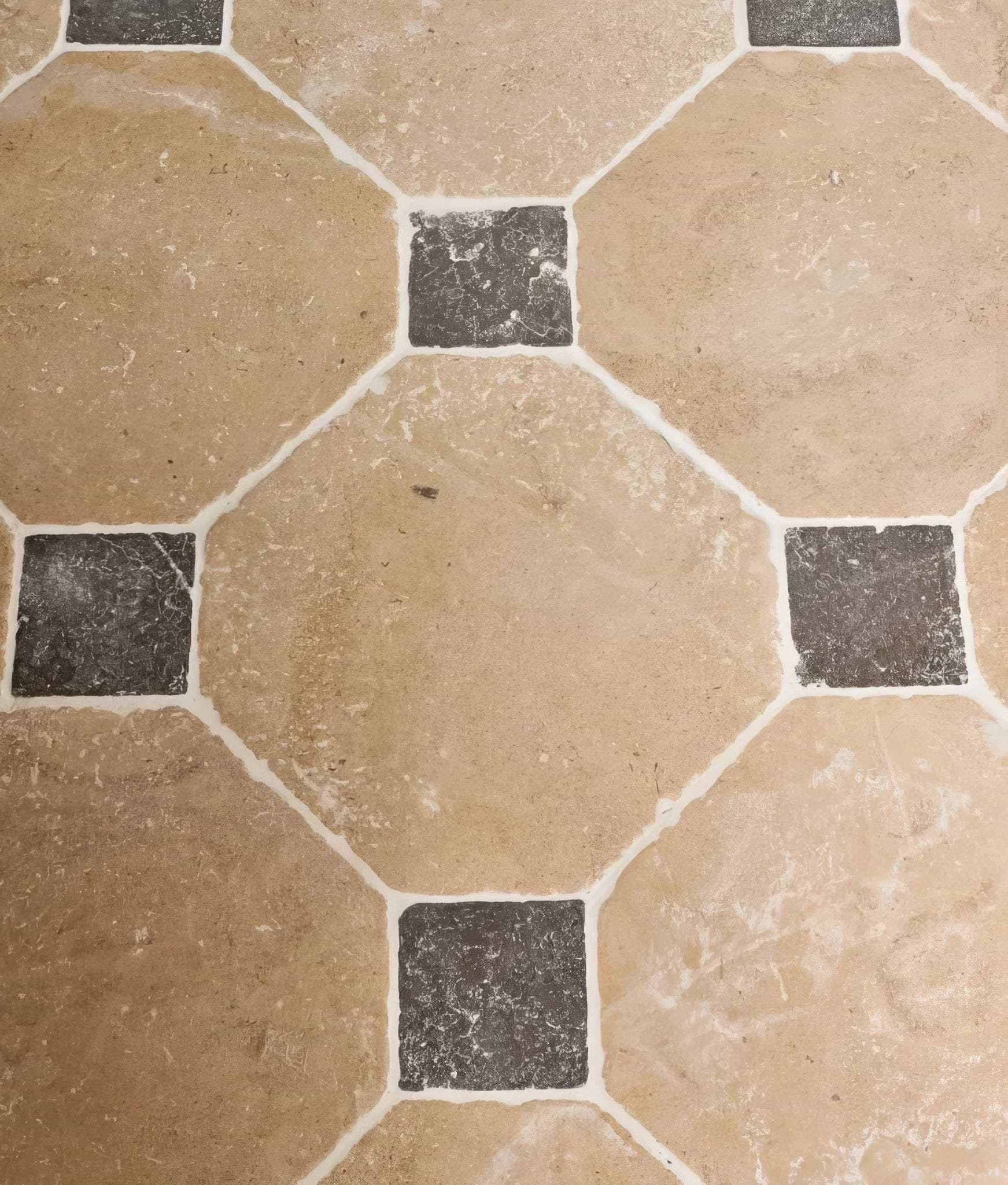 Lacock Limestone Heritage Finish Octagon & Cabochons - Hyperion Tiles