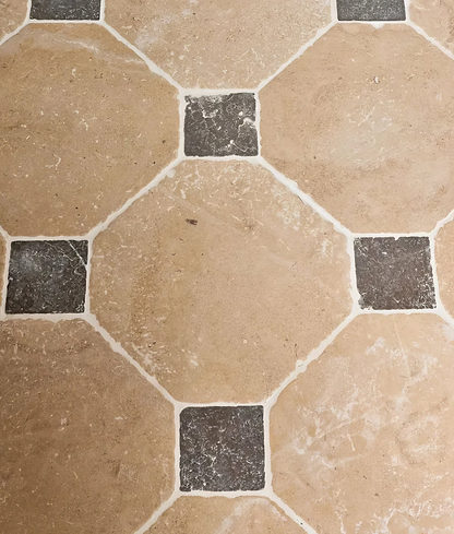 Lacock Limestone Heritage Finish Octagon & Cabochons - Hyperion Tiles