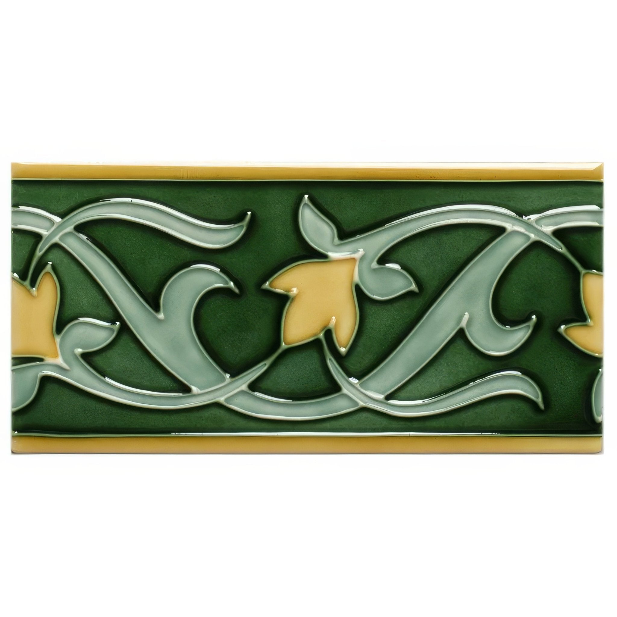 Lafleur Border on Victorian Green - Hyperion Tiles