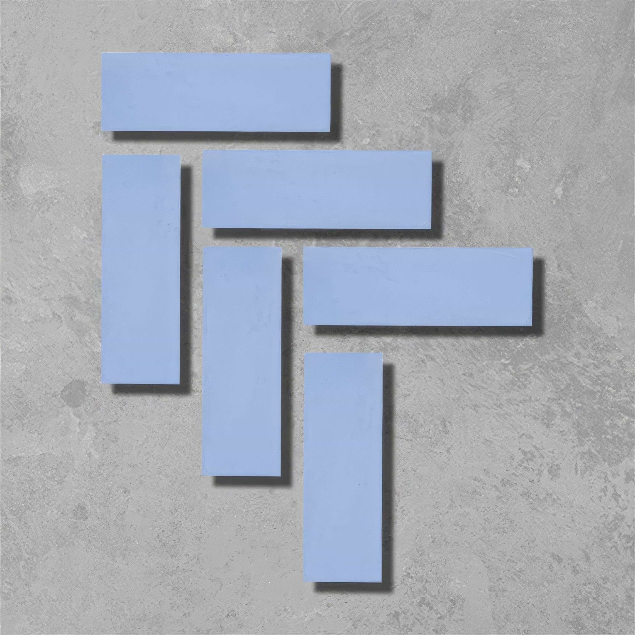 Lake Blue Herringbone Tile - Hyperion Tiles