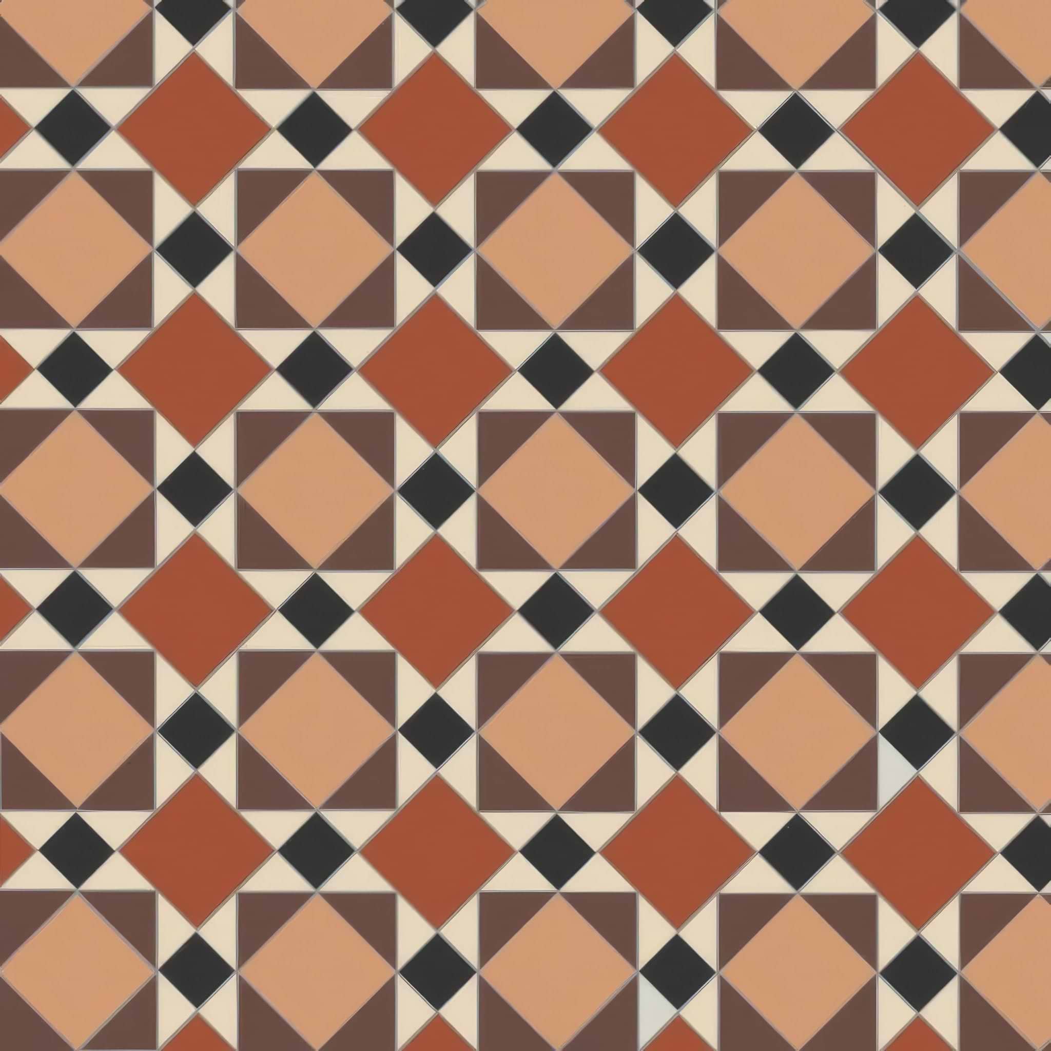Lambeth Black, Brown, Buff, Red & White - Hyperion Tiles