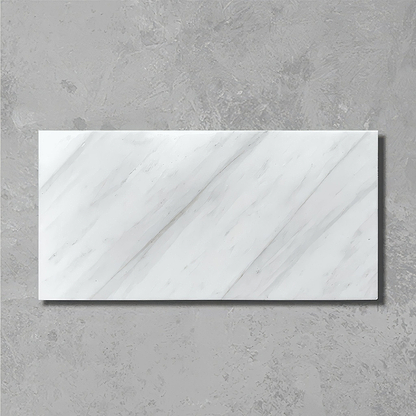 Large Rectangle White Honed Marble tile - Hyperion Tiles