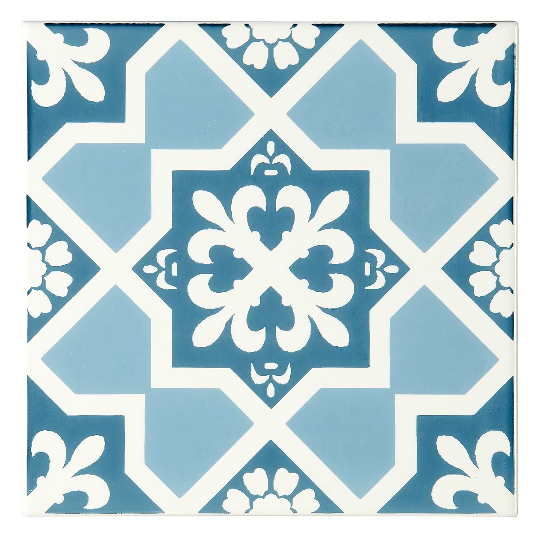 Liberté Blue on Brilliant White - Hyperion Tiles