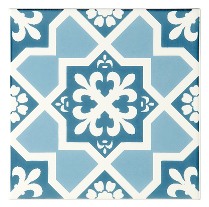 Liberté Blue on Brilliant White - Hyperion Tiles