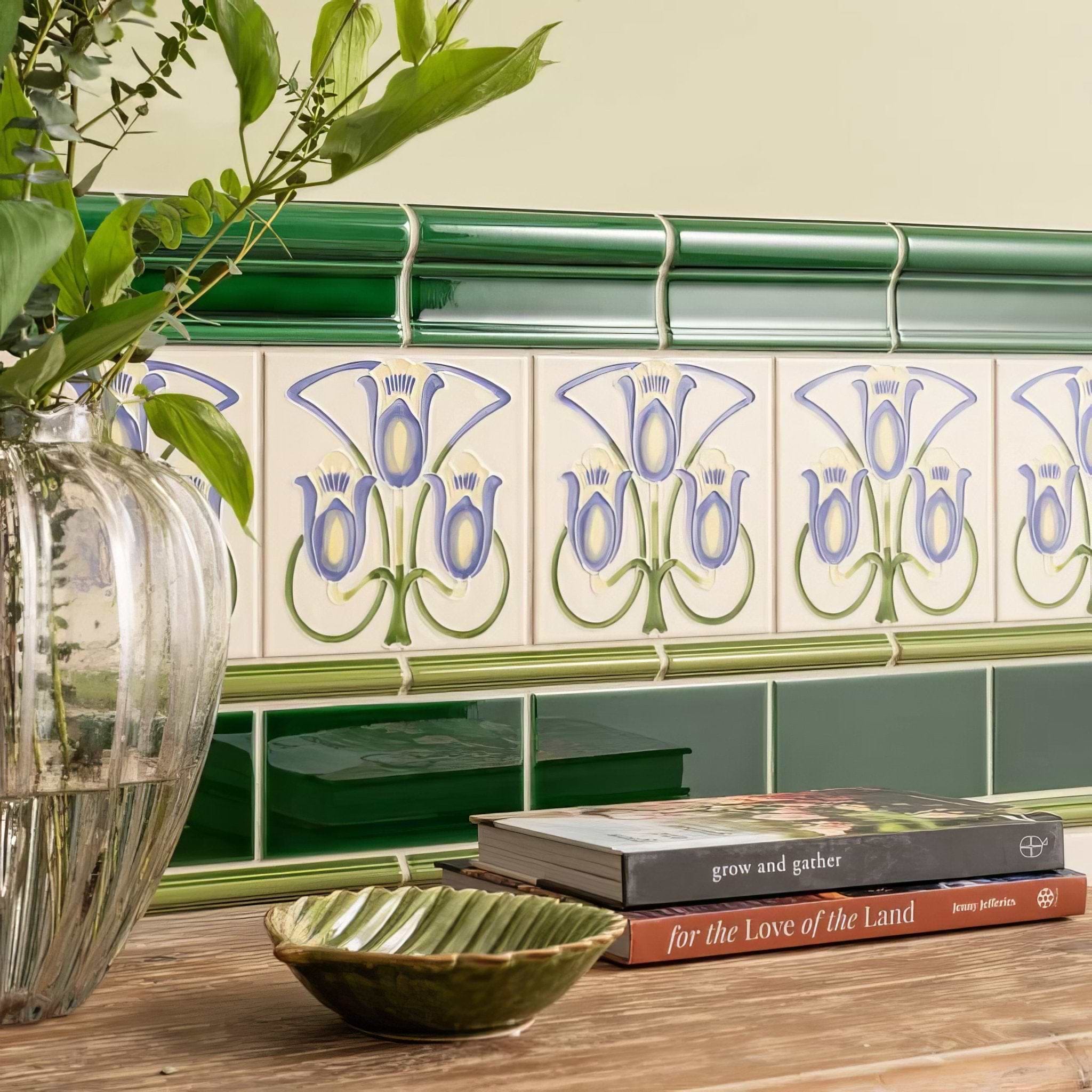 Liberty Tube-Lined Single Tile on County White from Hyperion Tiles