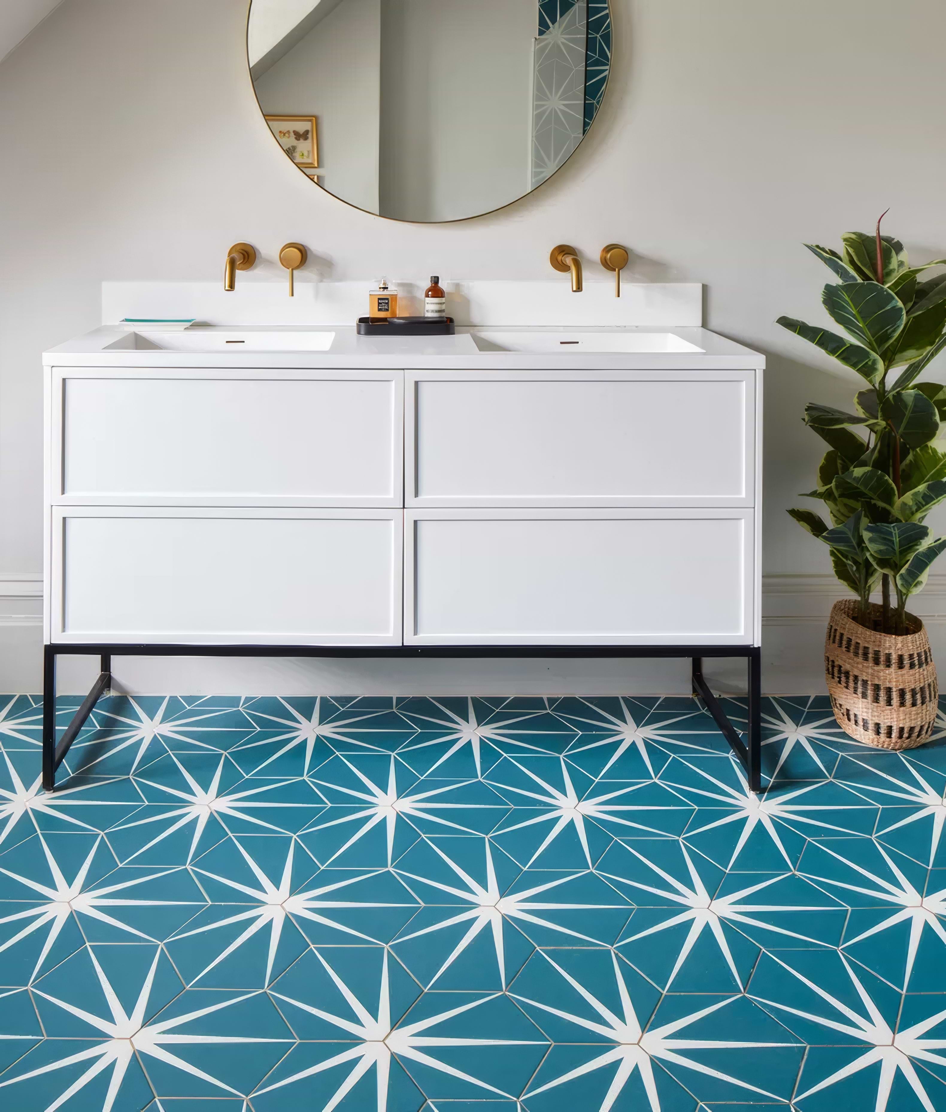 Lily Pad Porcelain Peacock - Hyperion Tiles