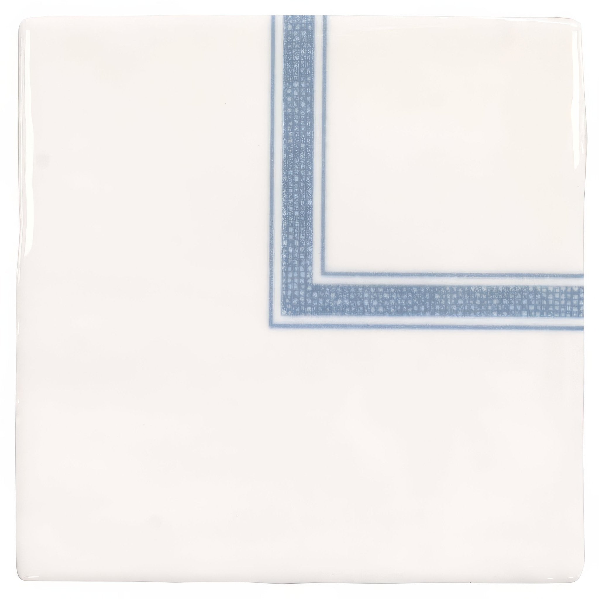 Linen Corner Blue on Cotton - Hyperion Tiles