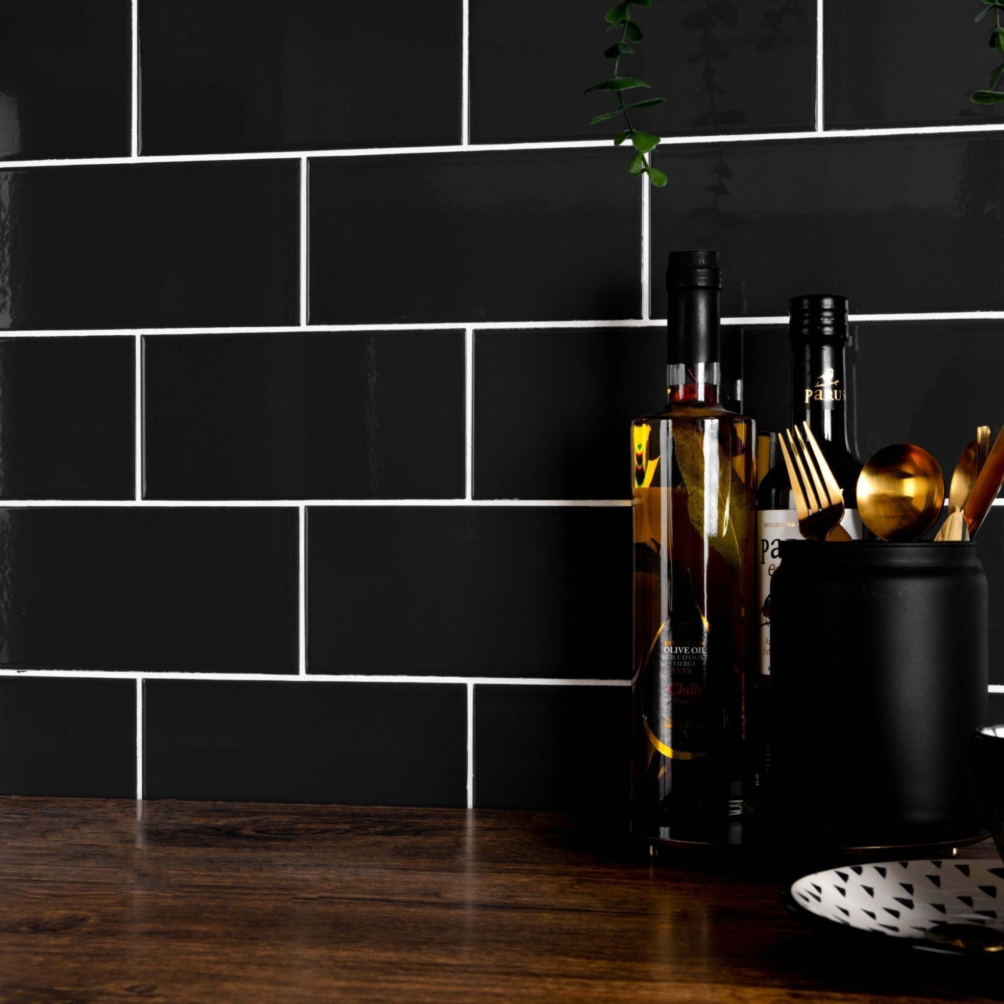 Liso Black Gloss 100x200 - Hyperion Tiles