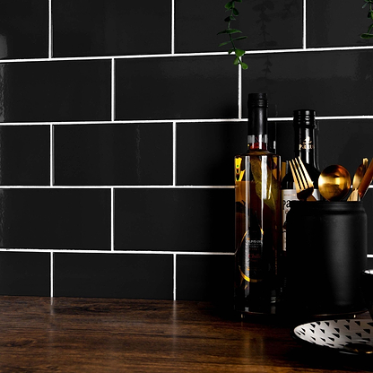 Liso Black Gloss 100x200 - Hyperion Tiles