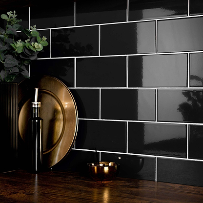 Liso Black Gloss 100x200 - Hyperion Tiles