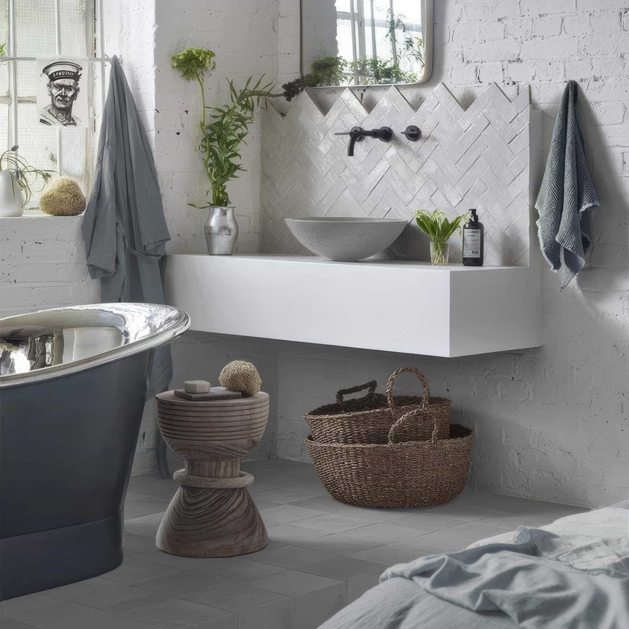 Little Green French Grey Square Tile - Hyperion Tiles
