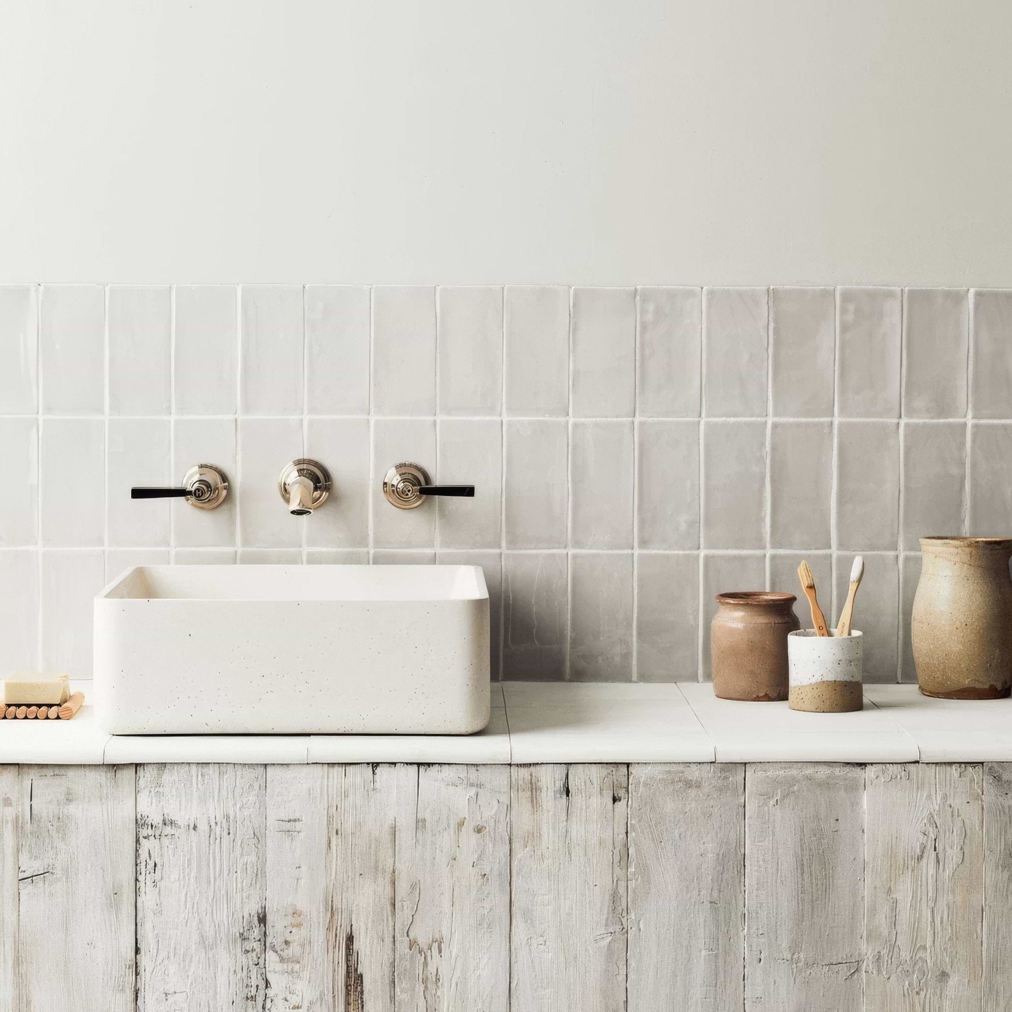 Little Greene French Grey Glazed Rectangle Tile - Hyperion Tiles