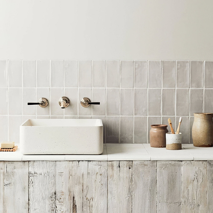 Little Greene French Grey Glazed Rectangle Tile - Hyperion Tiles