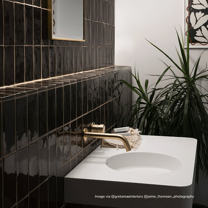 Little Greene Purple Brown Glazed Rectangle Tile - Hyperion Tiles