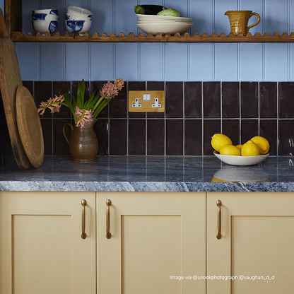 Little Greene Purple Brown Glazed Rectangle Tile - Hyperion Tiles