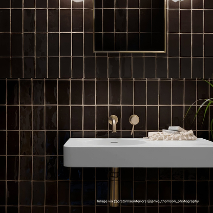 Little Greene Purple Brown Glazed Rectangle Tile - Hyperion Tiles