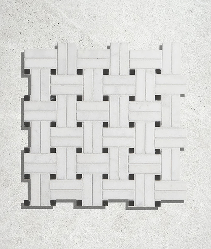 Long Island Marble Wicker Mosaic - Hyperion Tiles