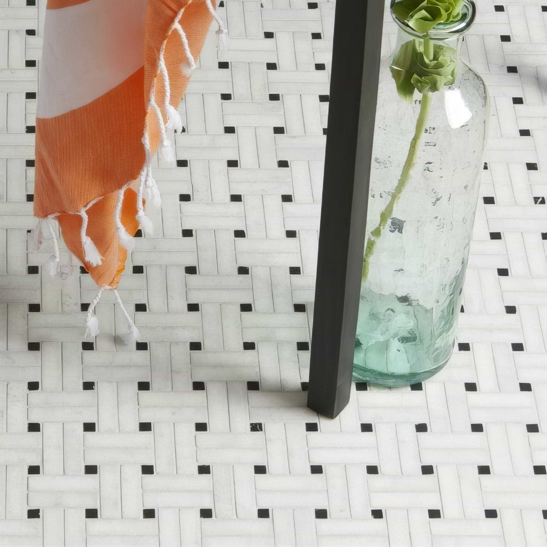 Long Island Marble Wicker Mosaic - Hyperion Tiles