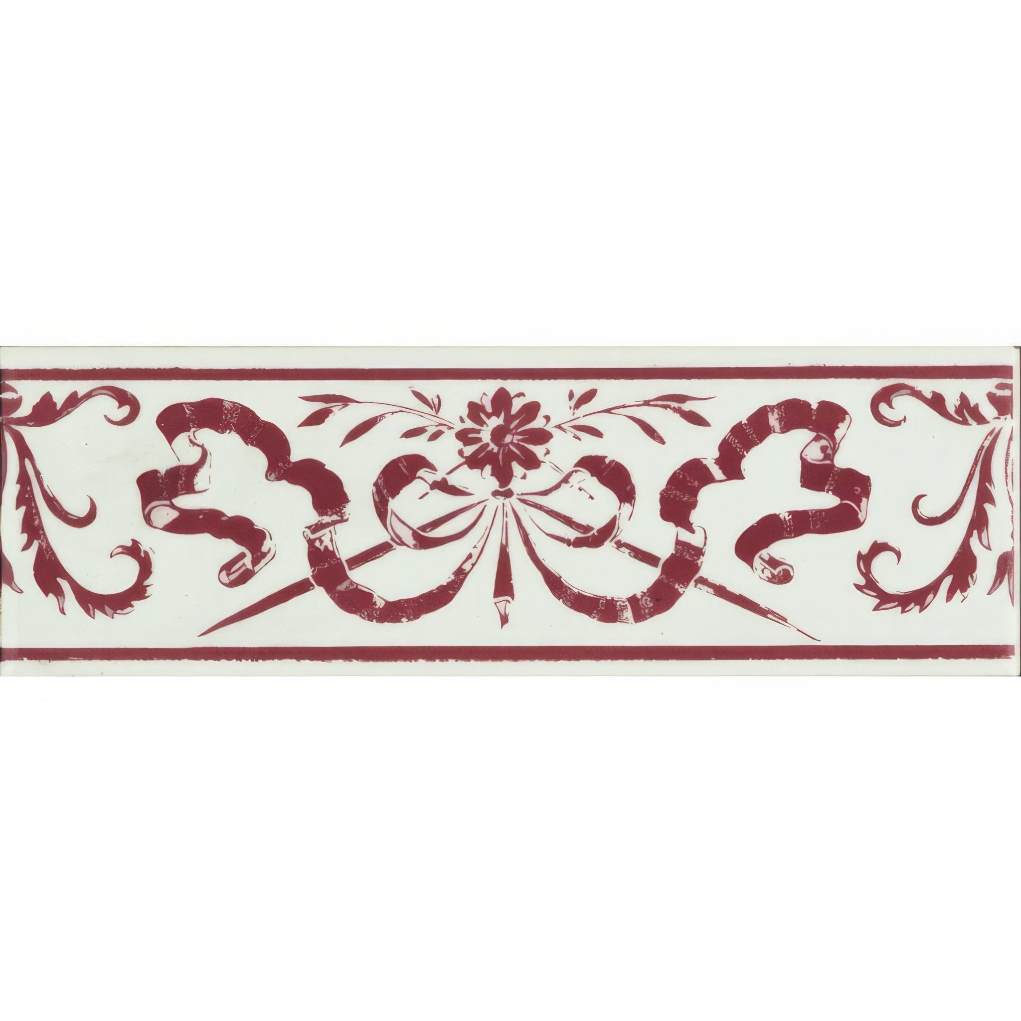 Love Knot Burgundy On Brilliant White - Hyperion Tiles