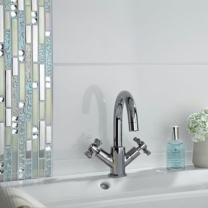 Lush Pearlescent Glass, Metal & Mirror Mix Random Mosaic - Hyperion Tiles